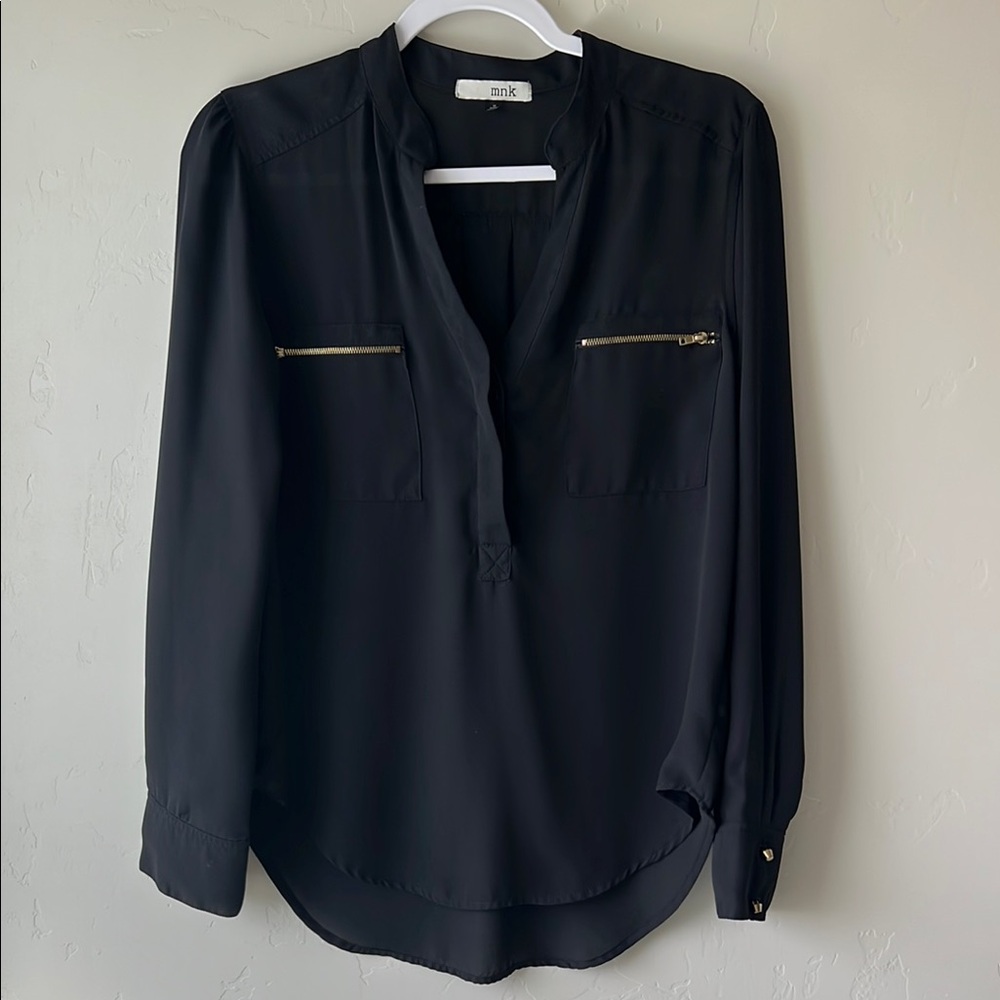 Black Long Sleeve Blouse by A.N.A